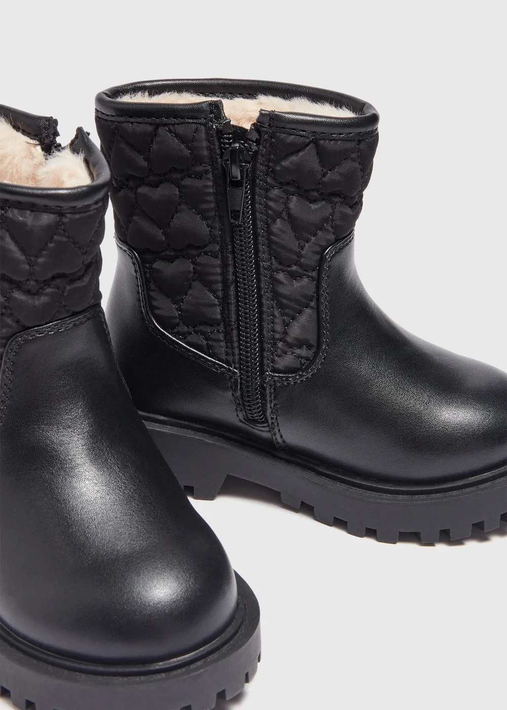 Girls Black Quilted Calf Boot (Younger 4-12) - Size 4 Infants Image 2