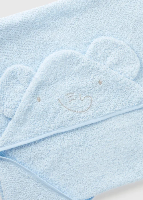 Blue Elephant Hooded Baby Towel - One Size Image 2