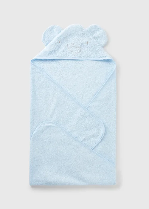 Blue Elephant Hooded Baby Towel - One Size Image 1