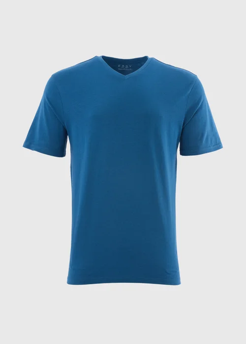 Blue V Neck Essential T-Shirt - XS Image 4