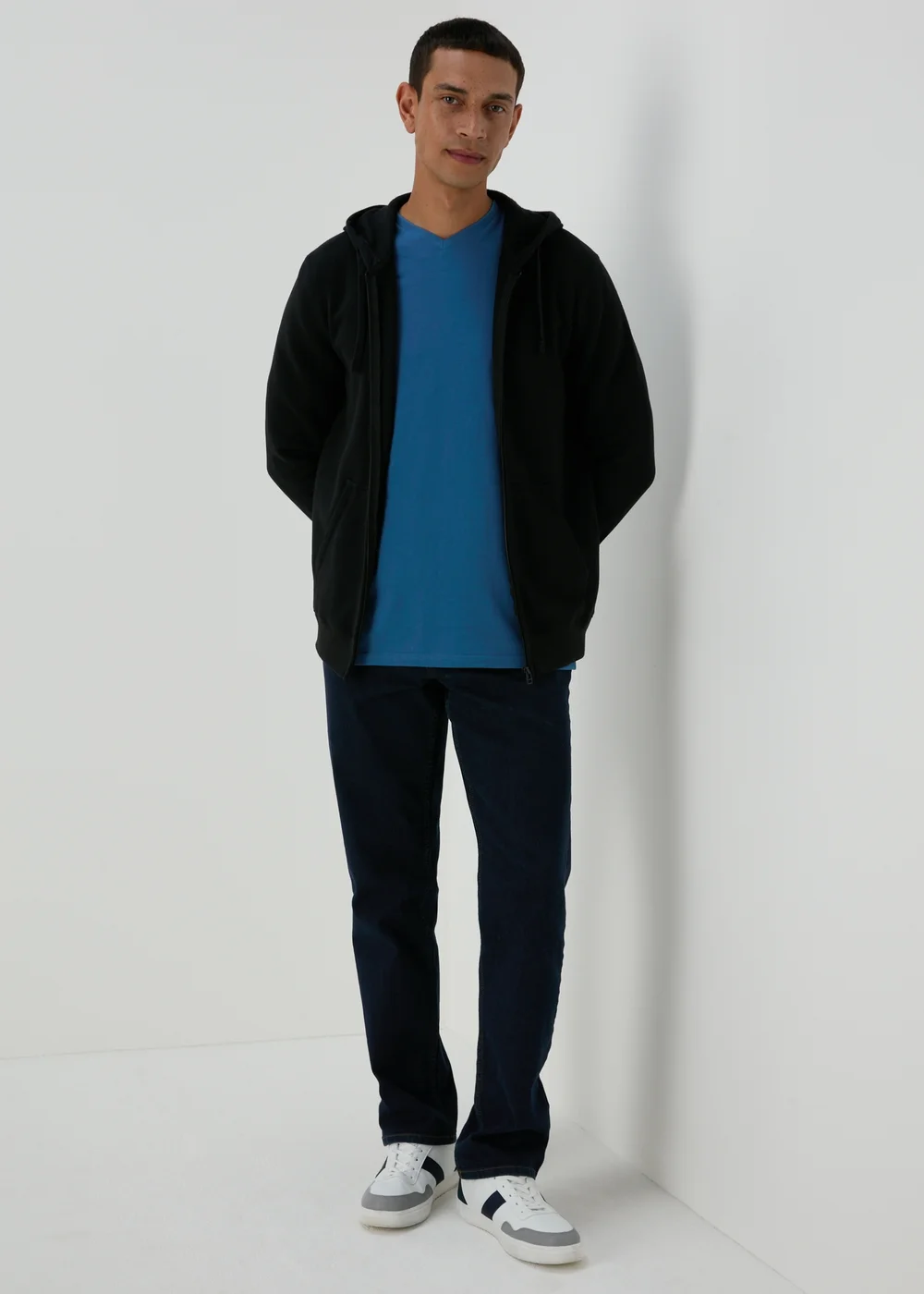 Blue V Neck Essential T-Shirt - XS Image 3