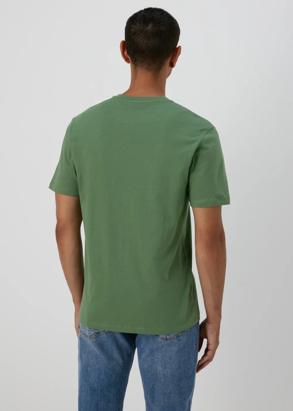 Green V Neck Essential T-Shirt - XS Image 2