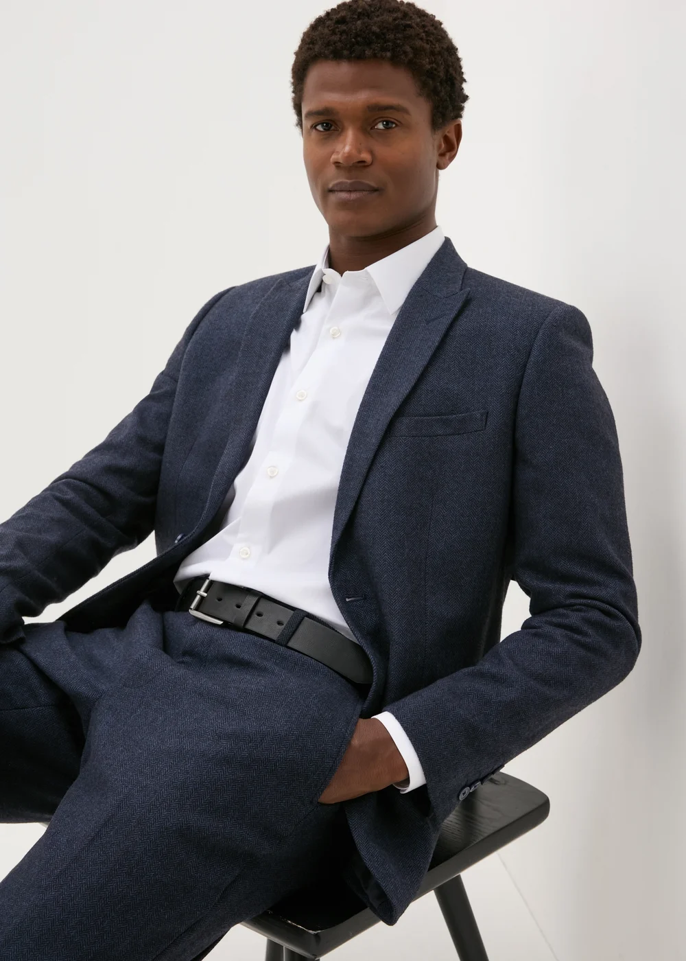 Taylor & Wright Highclere Navy Wool Blend Slim Fit Jacket - 36 Chest Long Image 3
