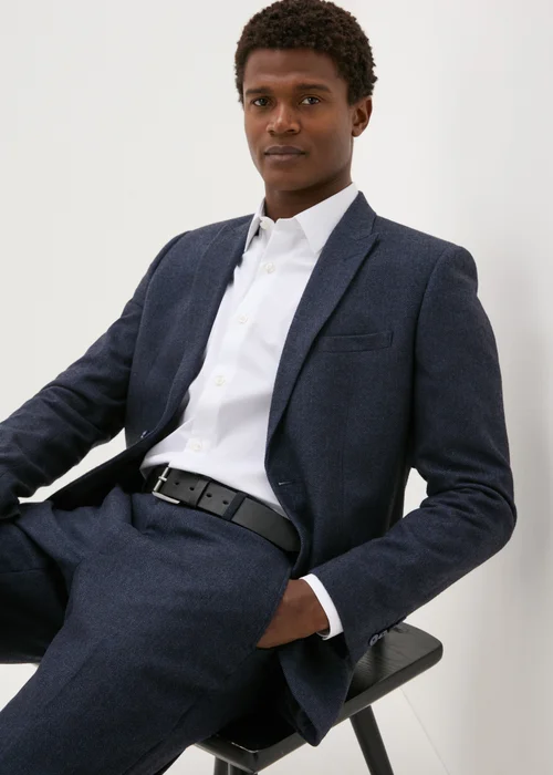 Taylor & Wright Highclere Navy Wool Blend Slim Fit Jacket - 36 Chest Long Image 3