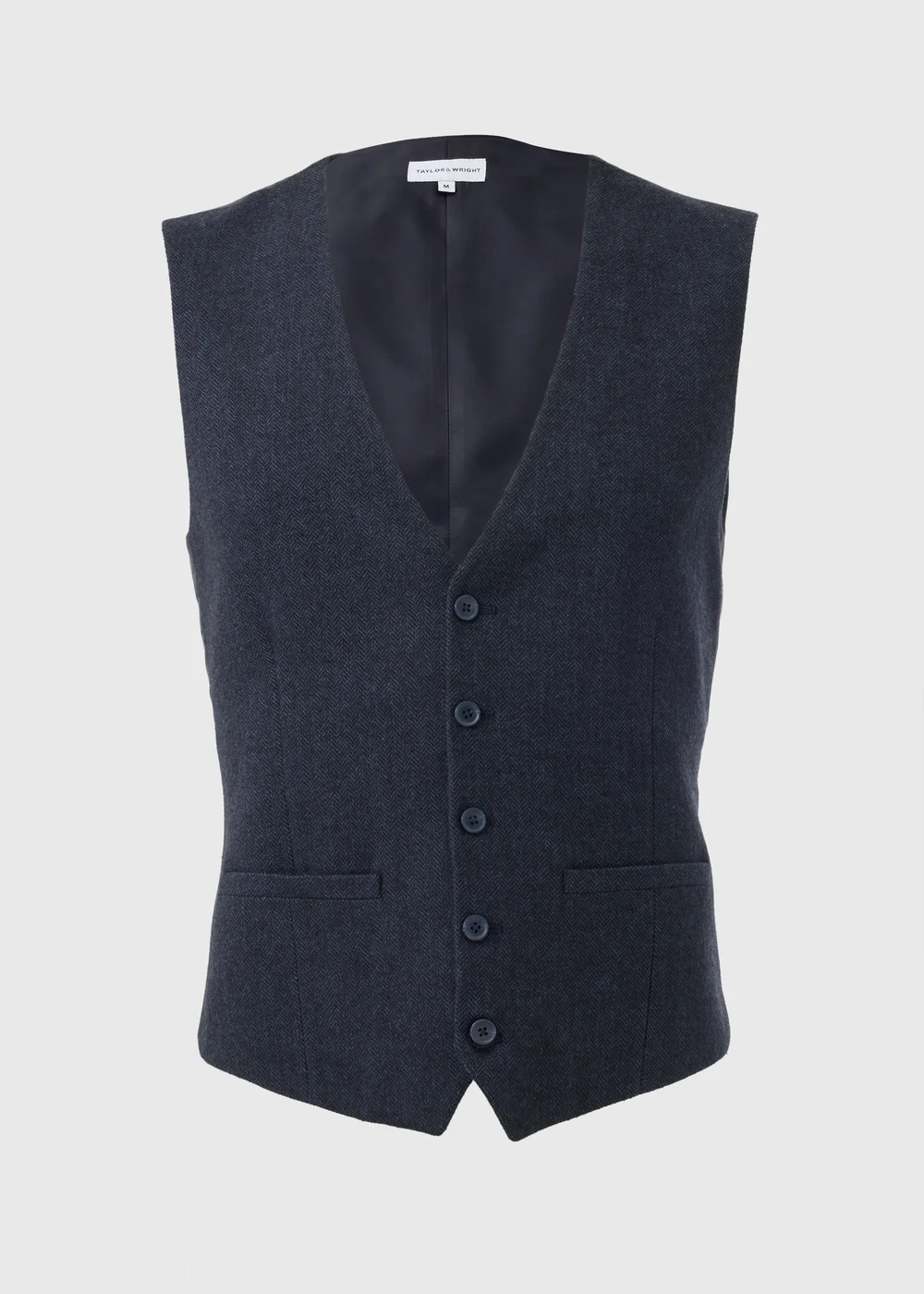Taylor & Wright Highclere Navy Wool Blend Waistcoat - Small Image 5