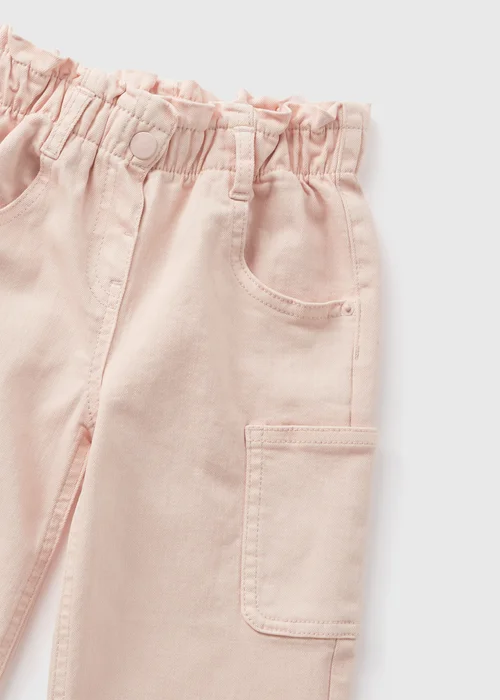 Girls Pink Paperbag Cargo Trousers (1-7yrs) - 1 half year to 2 Image 2