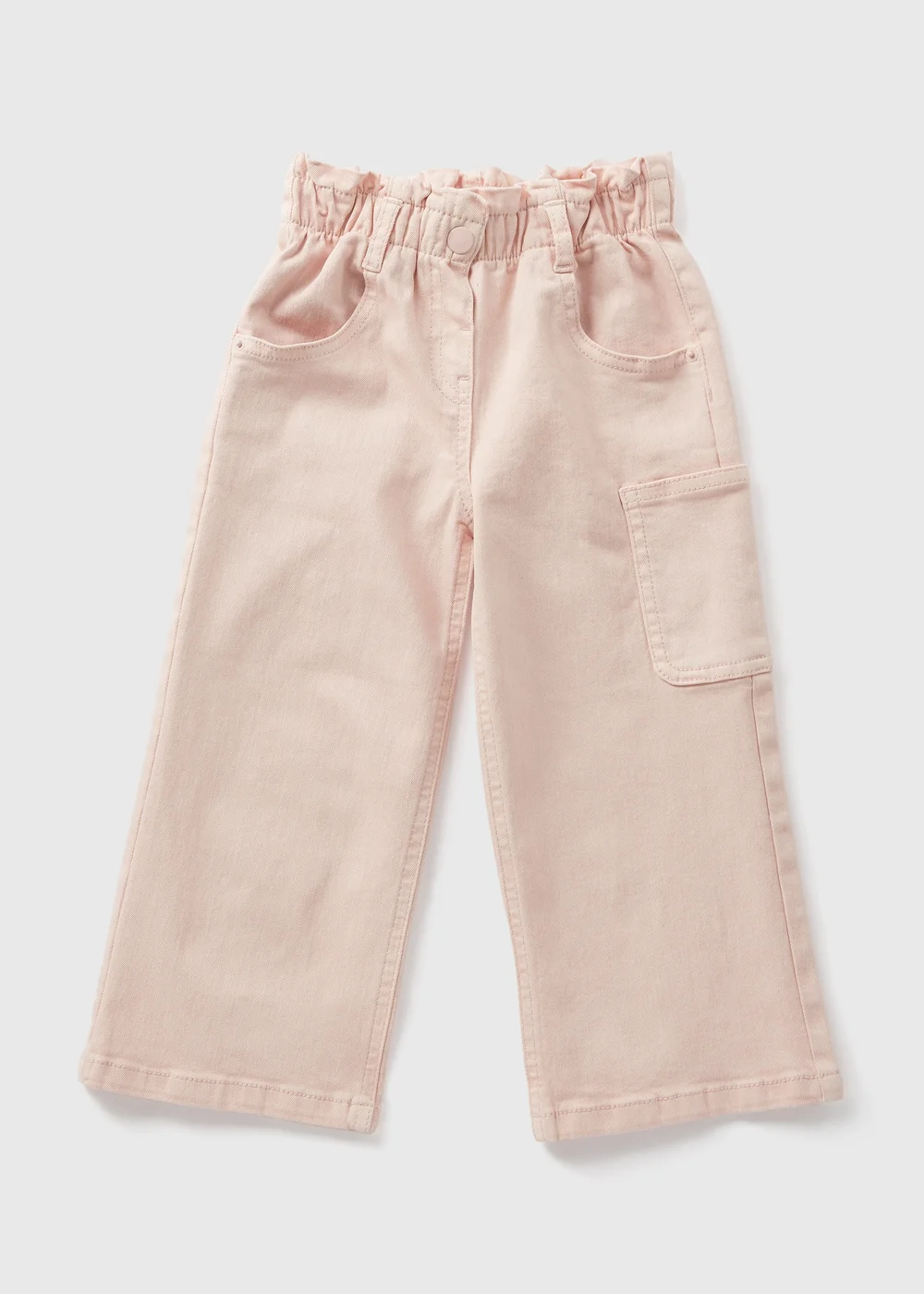 Girls Pink Paperbag Cargo Trousers (1-7yrs) - 1 half year to 2 Image 1