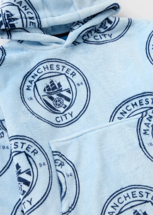 Kids Blue Manchester City Snuggle Hoodie (3-13yrs) - Small Image 2