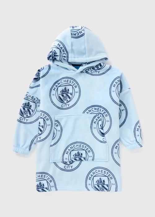 Kids Blue Manchester City Snuggle Hoodie (3-13yrs) - Small Image 1