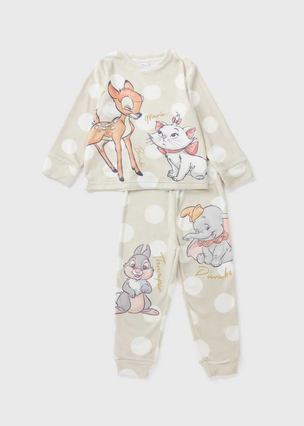 Disney Girls Cream Twosie Fleece Pyjama Set (9mths-7yrs) - 1 half year to 2 Image 1