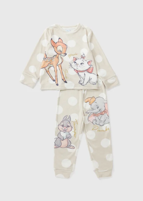 Disney Girls Cream Twosie Fleece Pyjama Set (9mths-7yrs) - 1 half year to 2 Image 1