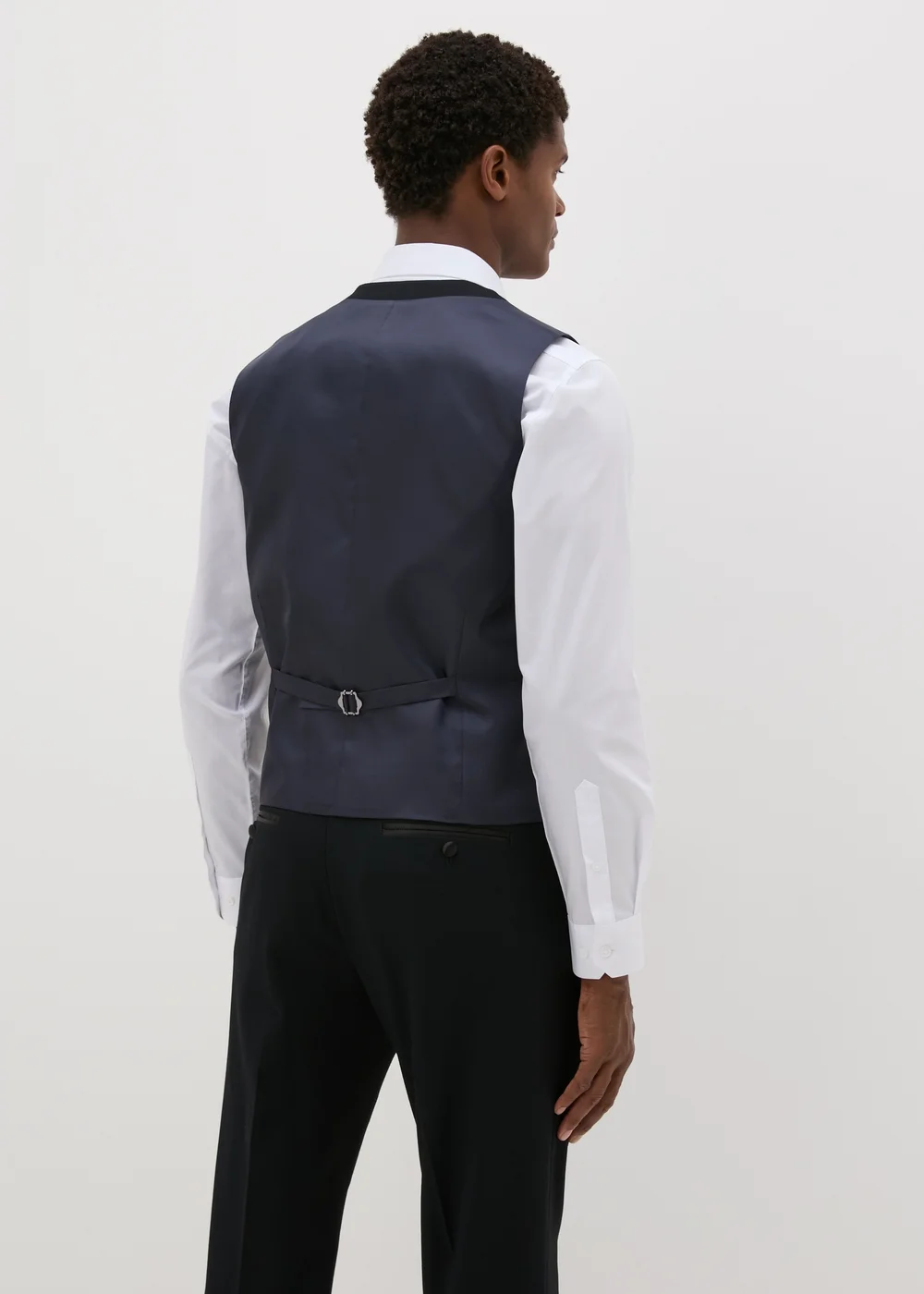 Taylor & Wright Dunham Navy Jacquard Evening Waistcoat - Small Image 2