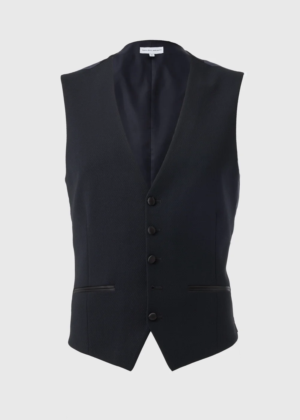 Taylor & Wright Dunham Navy Jacquard Evening Waistcoat - Small Image 5