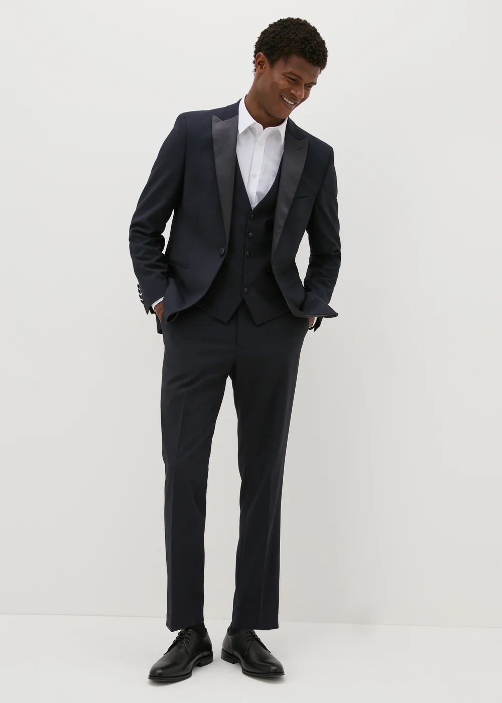 Taylor & Wright Dunham Navy Jacquard Evening Waistcoat - Small Image 4