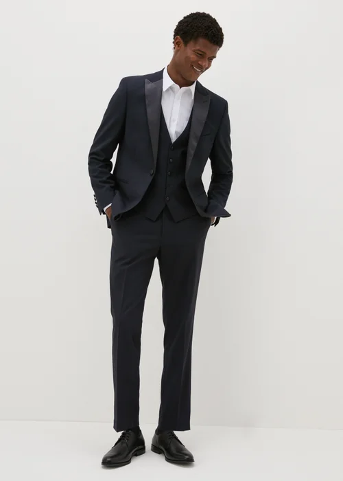 Taylor & Wright Dunham Navy Jacquard Evening Waistcoat - Small Image 4