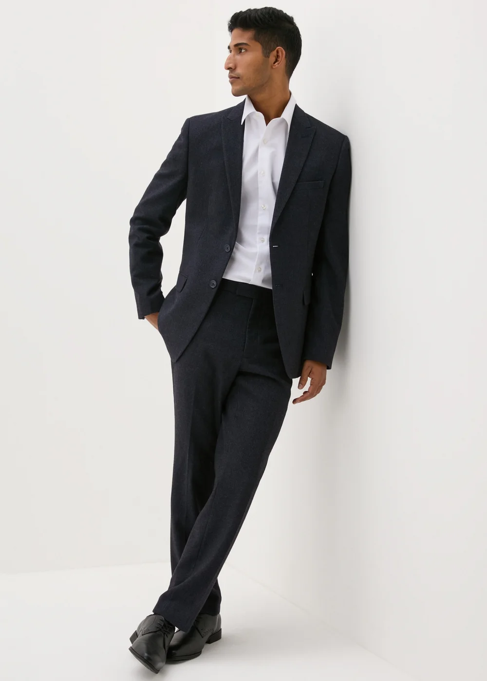 Taylor & Wright Highclere Navy Wool Blend Tailored Fit Suit Jacket - 36 Chest Long Image 2