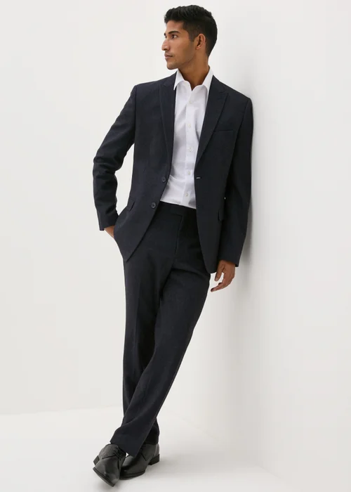 Taylor & Wright Highclere Navy Wool Blend Tailored Fit Suit Jacket - 36 Chest Long Image 2
