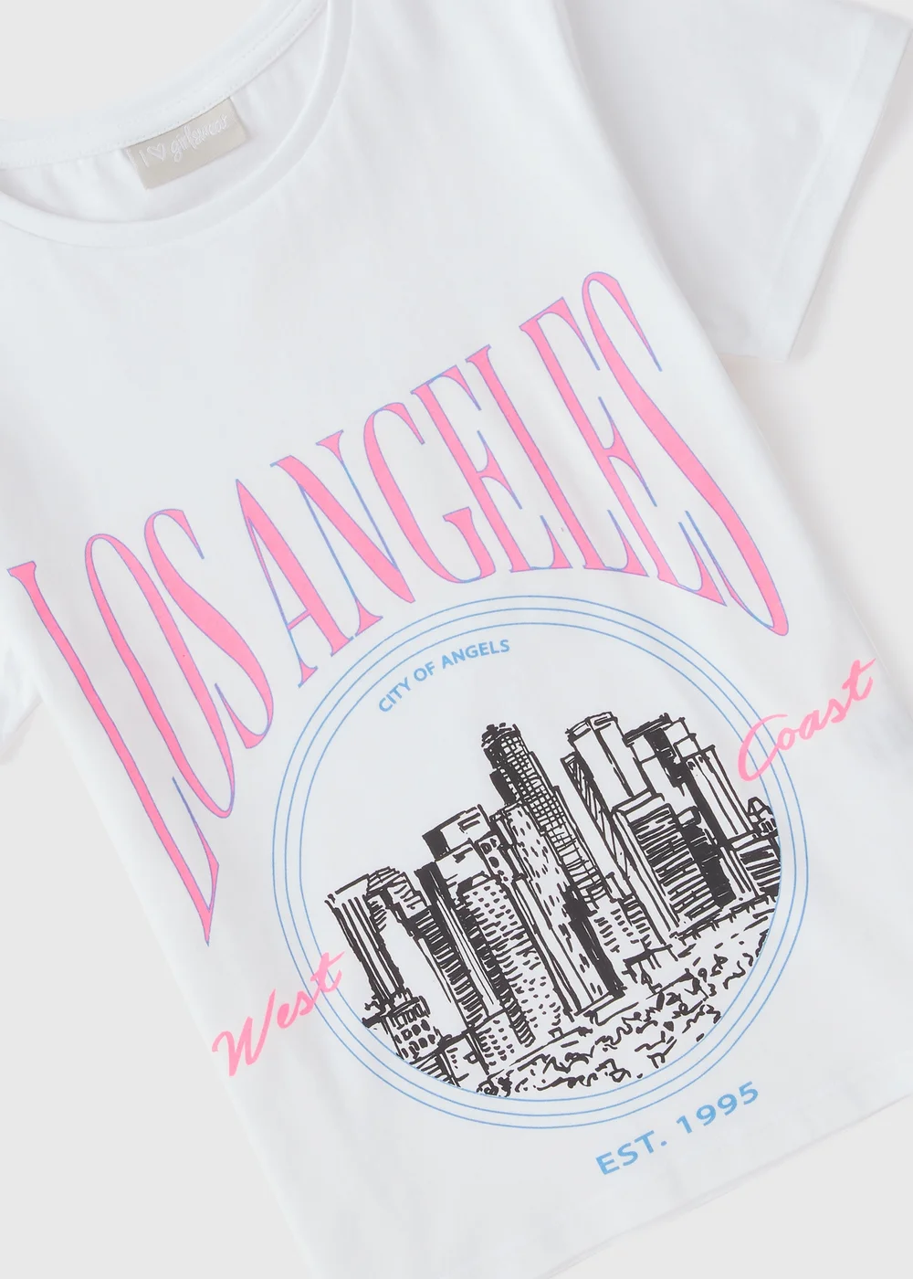 Girls White Los Angeles T-Shirt (7-15yrs) - 7 Yrs Image 2