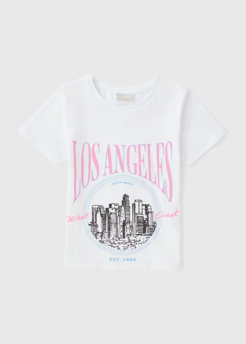 Girls White Los Angeles T-Shirt (7-15yrs) - 7 Yrs Image 1