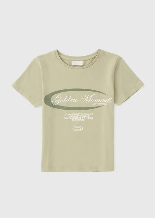 Girls Green Golden Moments T-Shirt (7-15yrs) - 7 Yrs Image 1