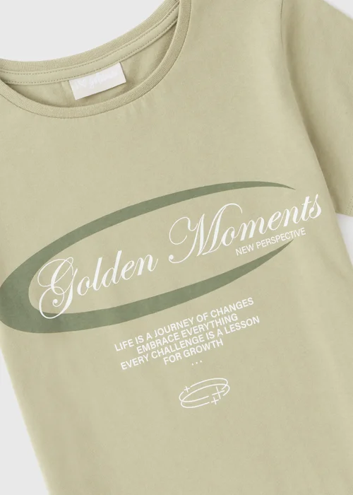 Girls Green Golden Moments T-Shirt (7-15yrs) - 7 Yrs Image 2