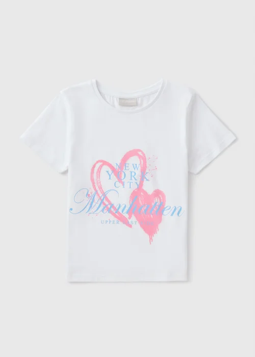 Girls White Manhattan T-Shirt (7-15yrs) - 7 Yrs Image 1