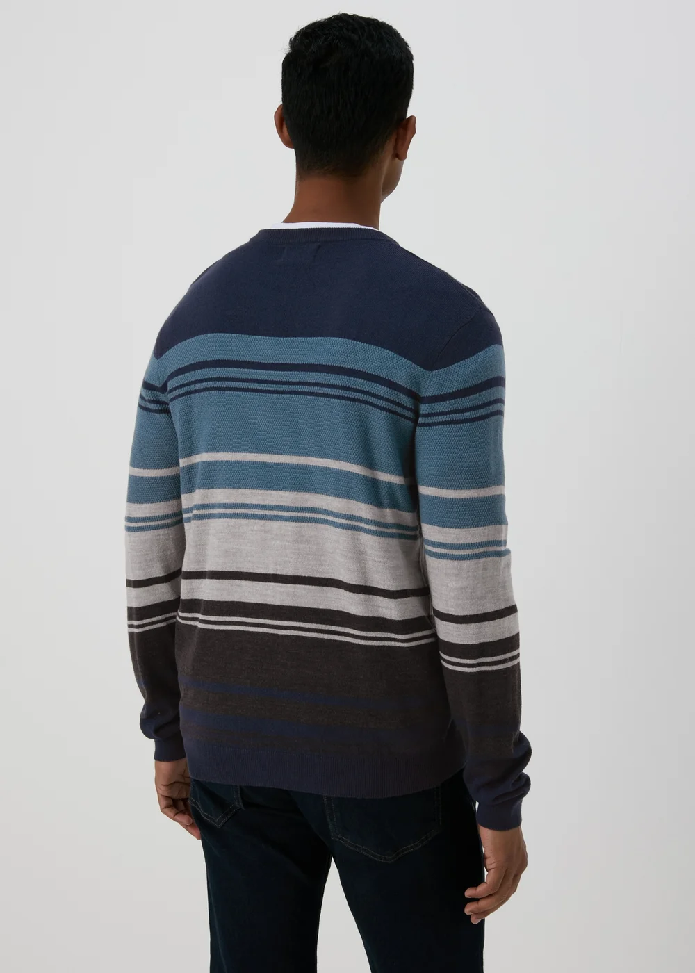 Blue Block Stripe Jumper - S Image 2