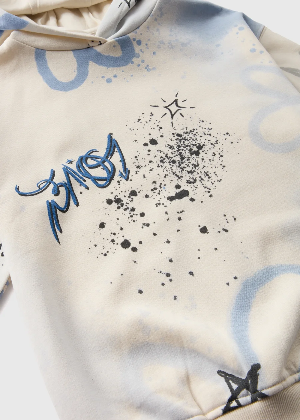 Girls Cream Graffiti Hoodie (7-15yrs) - 7 Yrs Image 2
