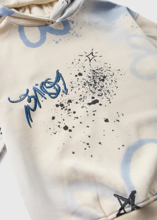 Girls Cream Graffiti Hoodie (7-15yrs) - 7 Yrs Image 2
