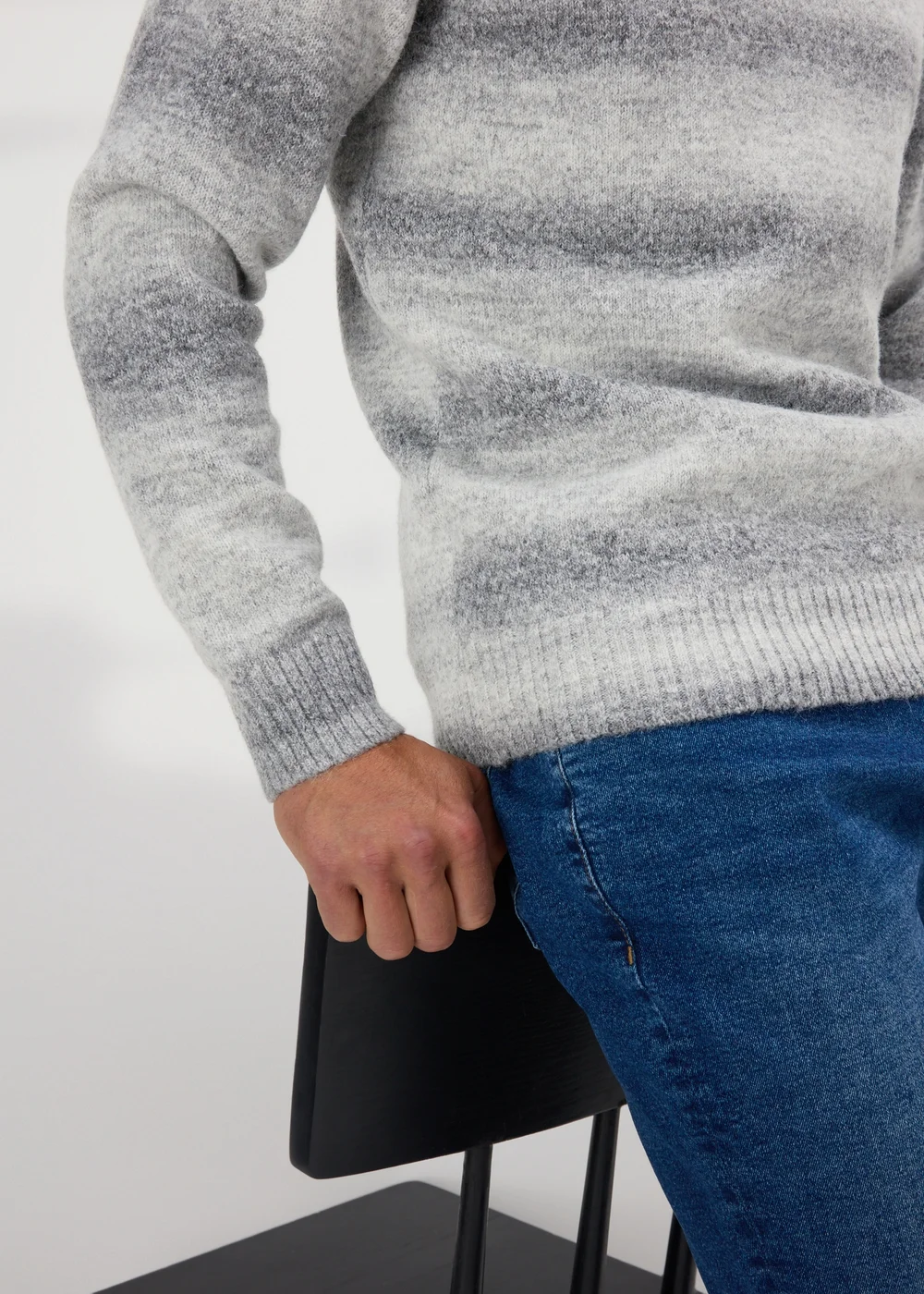 Grey Ombre Knit Jumper - S Image 3