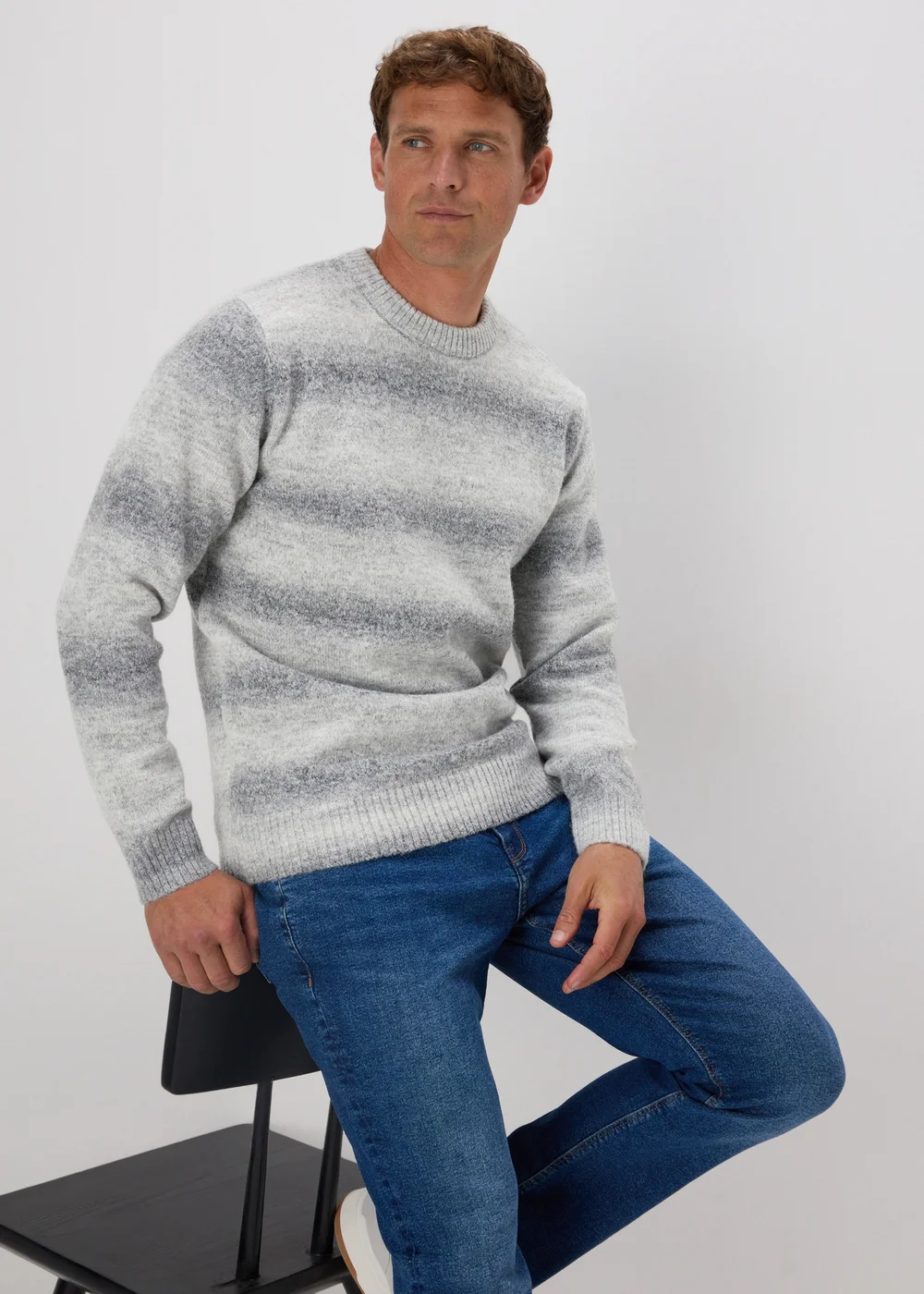 Grey Ombre Knit Jumper - S Image 1