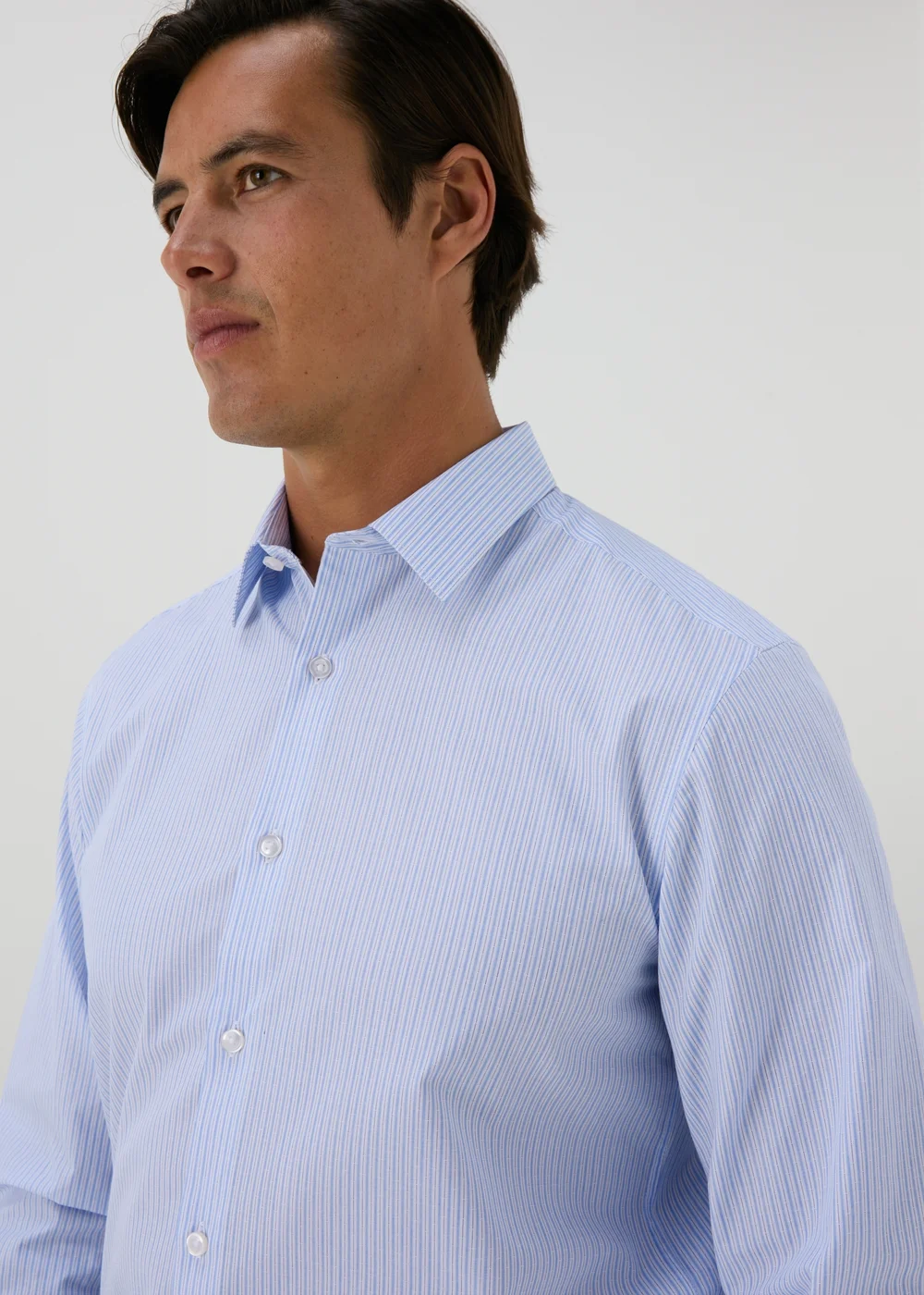 Taylor & Wright Blue Striped Regular Fit Shirt - S Image 3