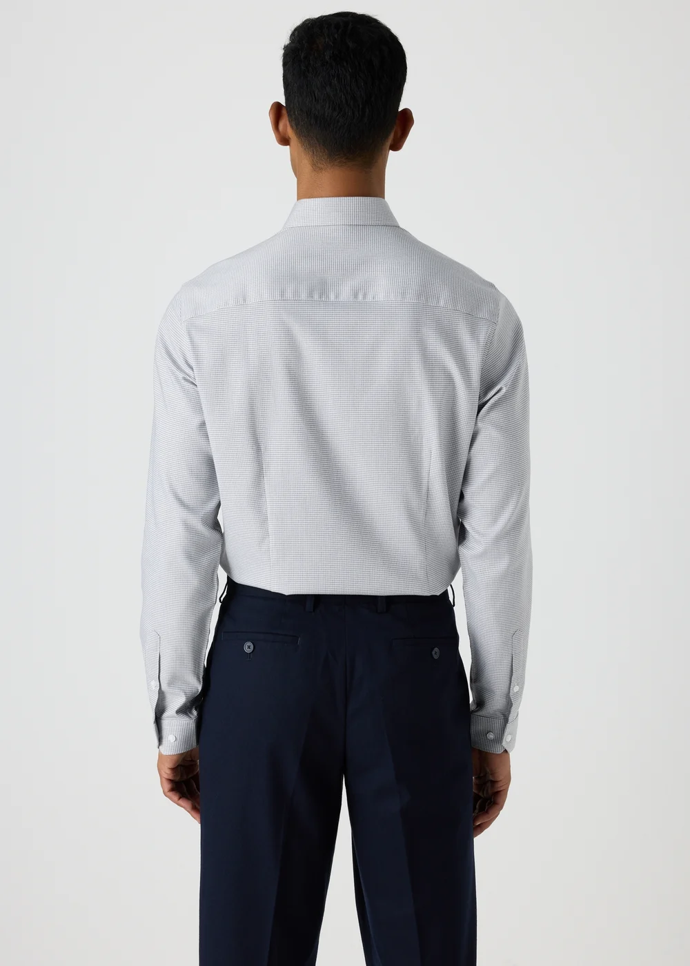Taylor & Wright Grey Micro Check Slim Fit Shirt - S Image 2