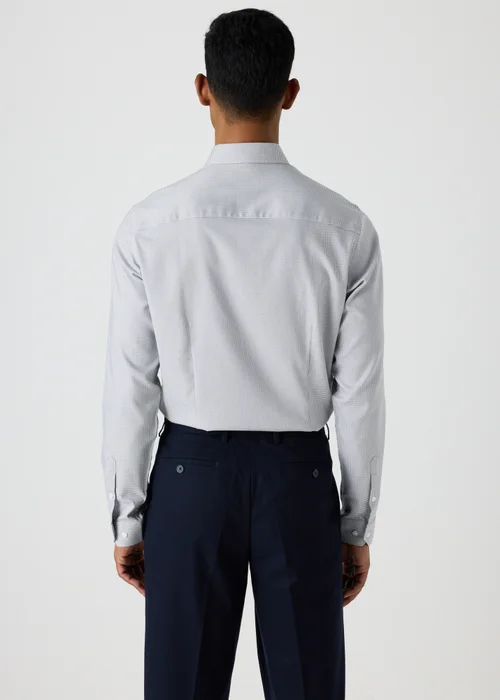 Taylor & Wright Grey Micro Check Slim Fit Shirt - S Image 2