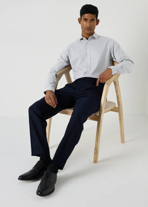 Taylor & Wright Grey Micro Check Slim Fit Shirt - S Image 4