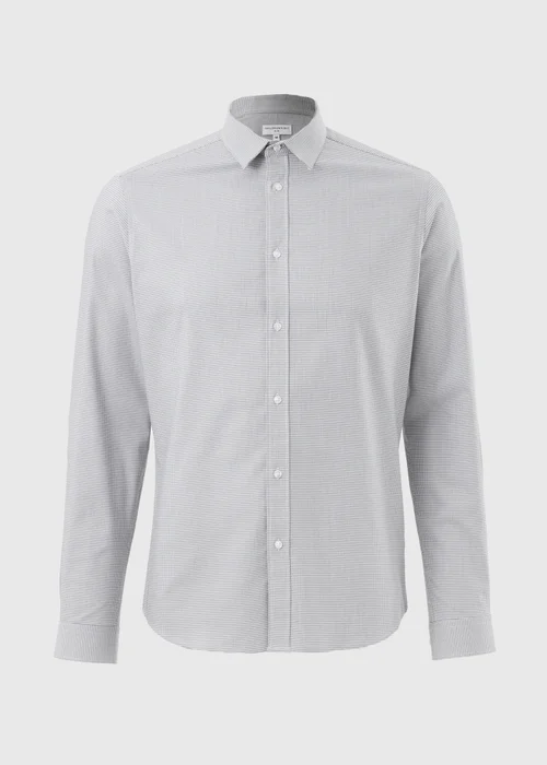 Taylor & Wright Grey Micro Check Slim Fit Shirt - S Image 5