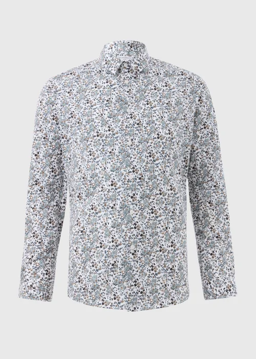 Taylor & Wright White Floral Slim Fit Shirt - S Image 5