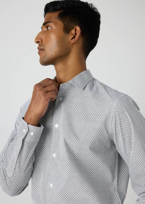 Taylor & Wright White Geometric Slim Fit Shirt - S Image 3