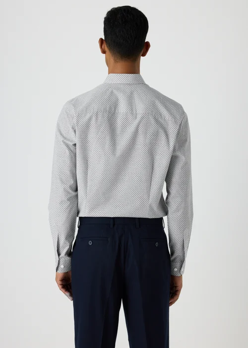 Taylor & Wright White Geometric Slim Fit Shirt - S Image 2