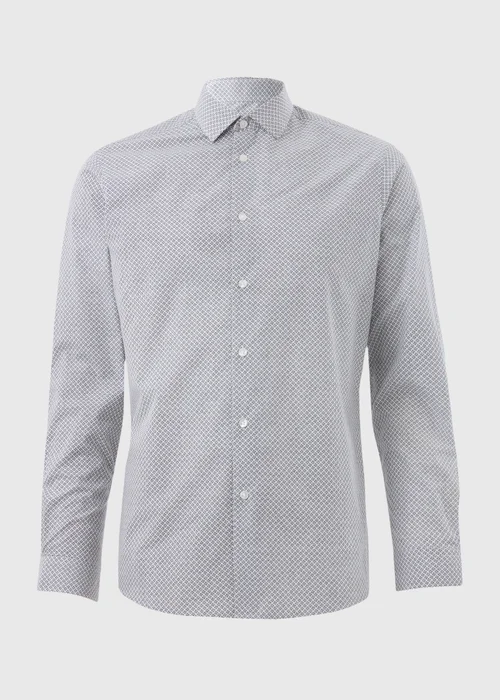 Taylor & Wright White Geometric Slim Fit Shirt - S Image 5