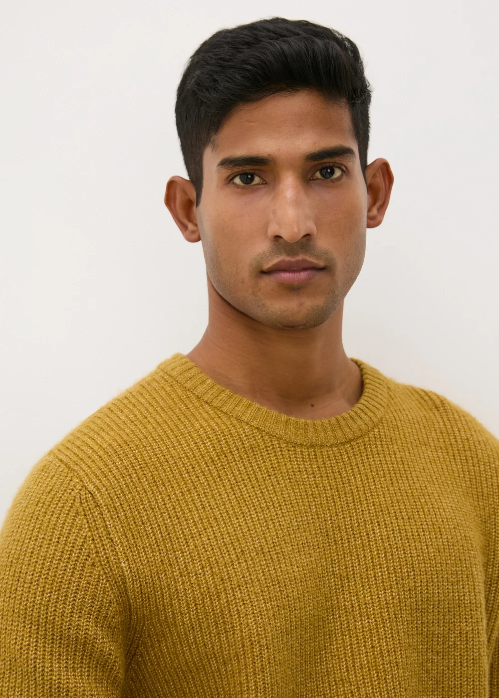 Mustard Ribbed Crew Neck Jumper - S Image 3
