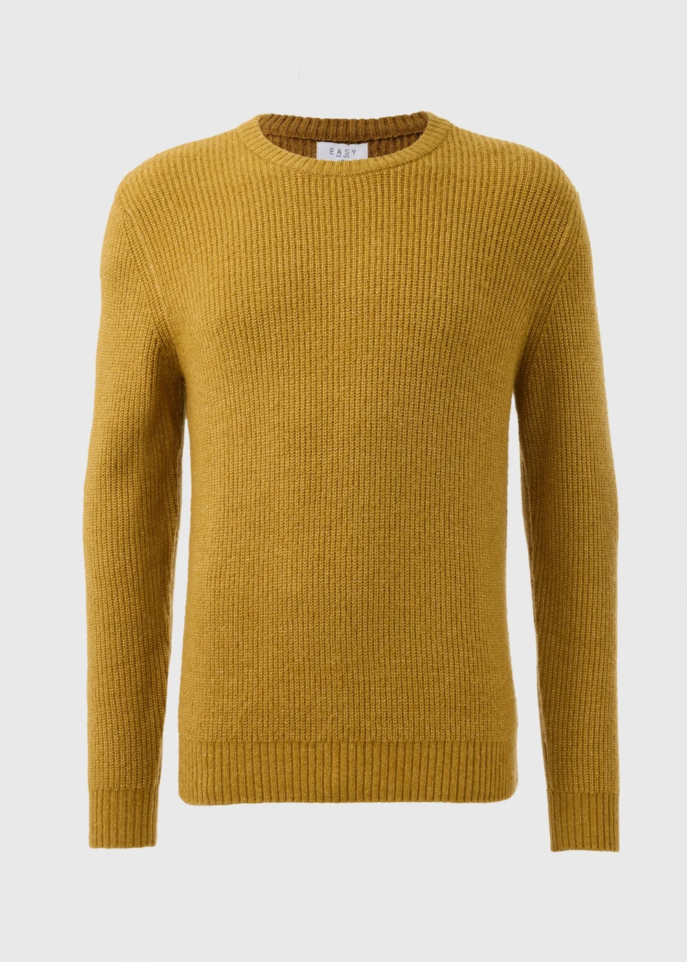 Mustard Ribbed Crew Neck Jumper - S Image 4