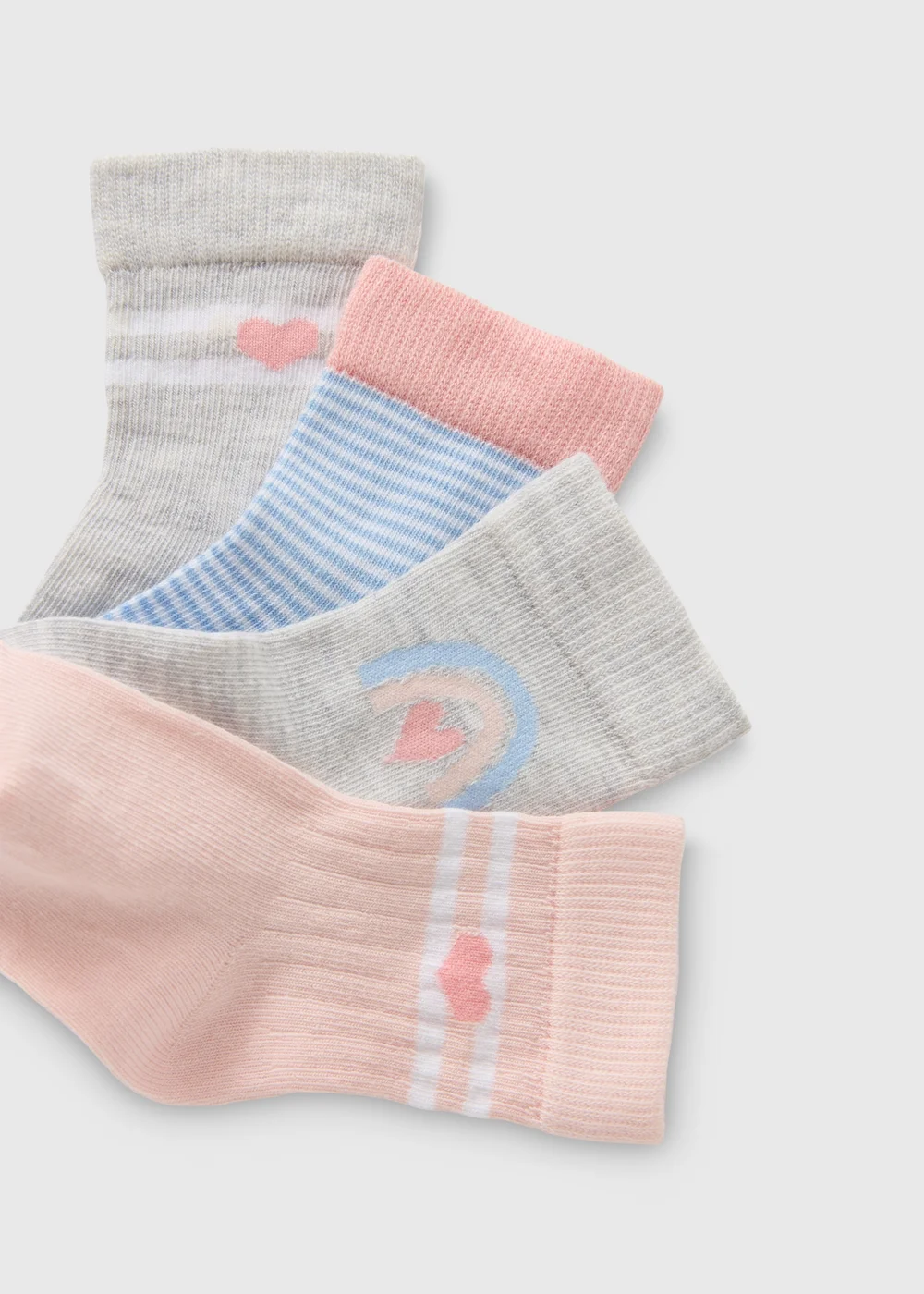 4 Pack Baby Pink Sports Socks (Newborn-24mths) - 0-3 months Image 2