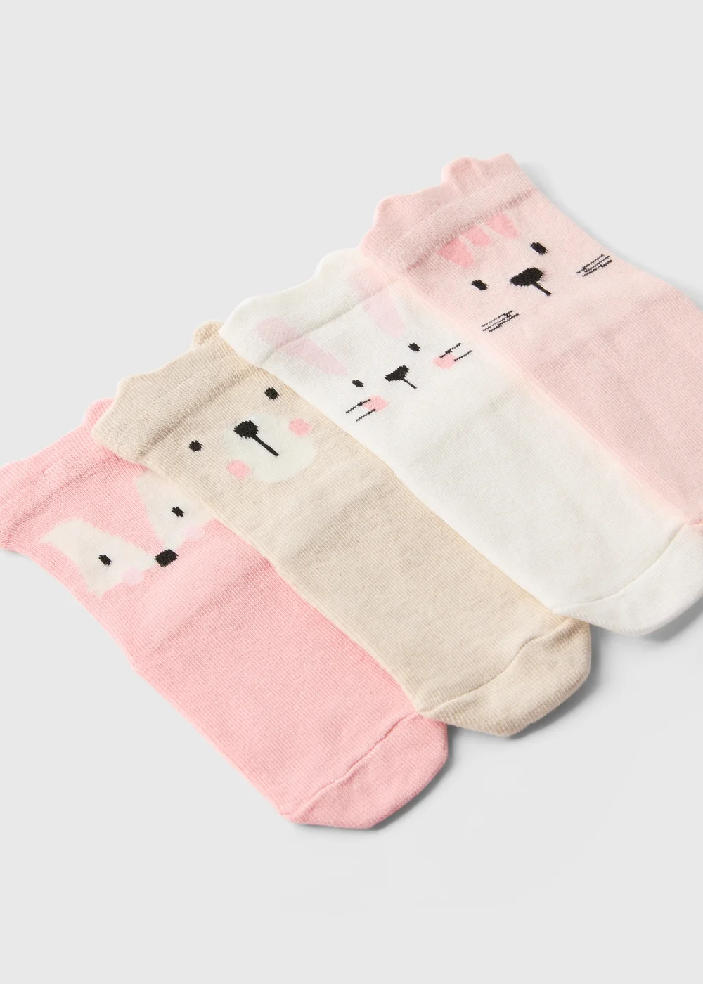 4 Pack Baby Pink Animal Socks (Newborn-24mths) - 0-3 months Image 2
