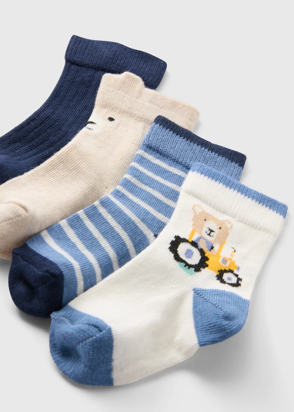 4 Pack Baby Tractor Socks (Newborn-24mths) - 0-3 months Image 2