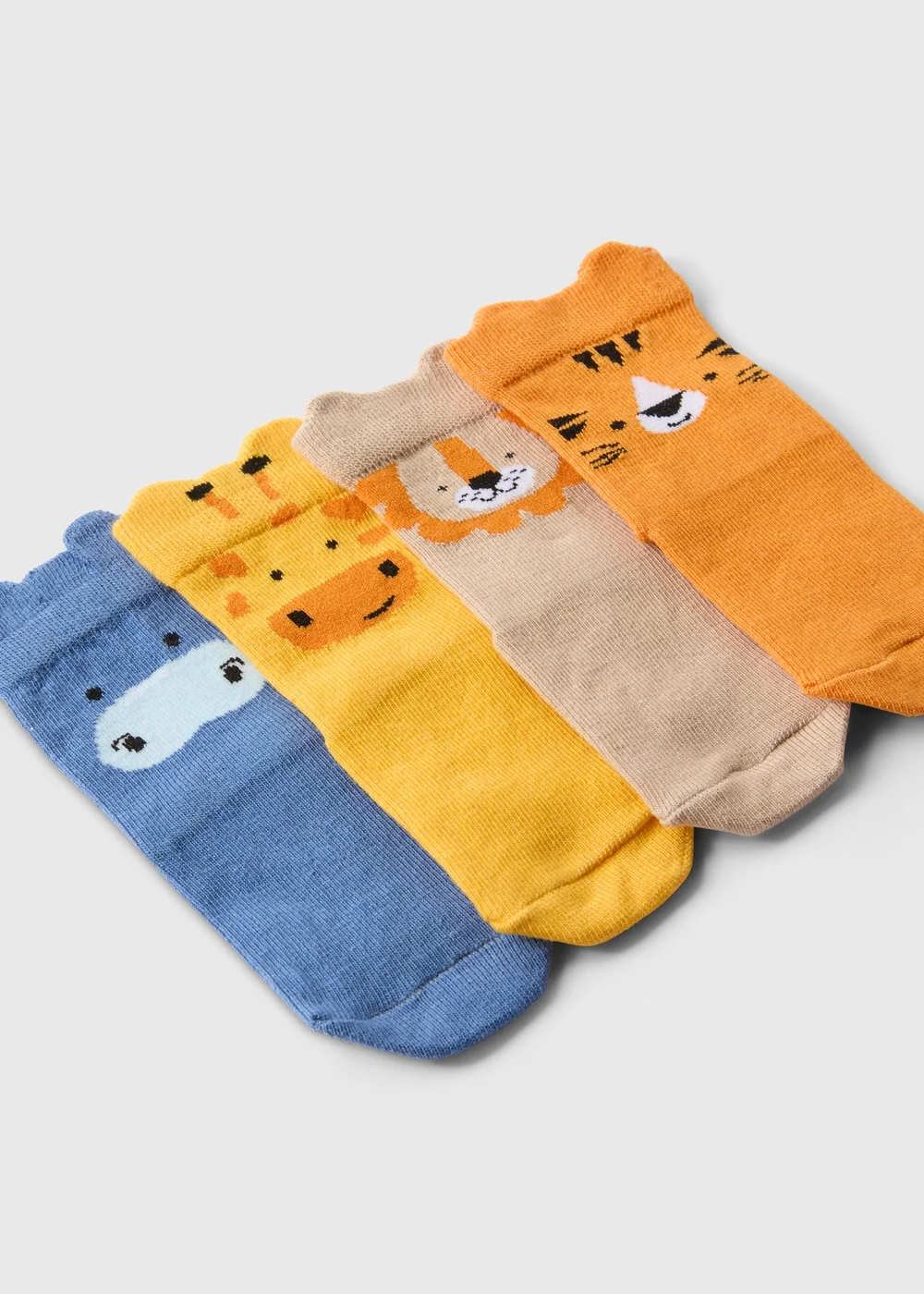 4 Pack Baby Multicolour Animal Socks (Newborn-23mths) - 0-3 months Image 2