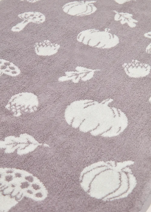 Grey Pumpkin Design Towel - Bath Towel Image 2