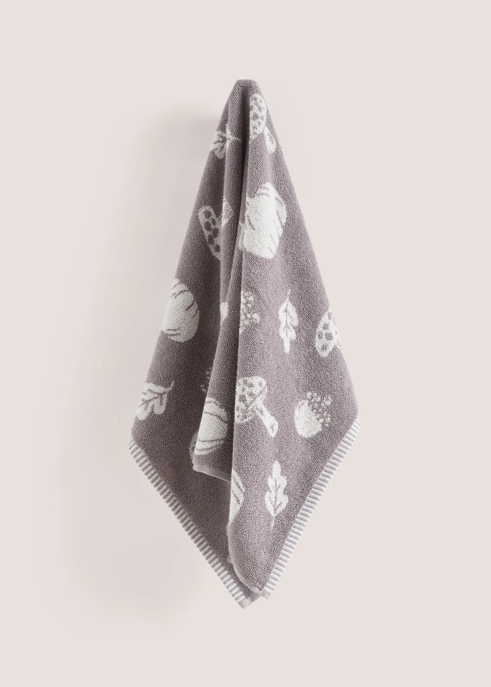 Grey Pumpkin Design Towel - Bath Towel Image 1
