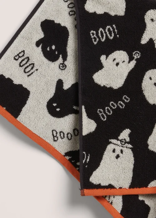 Black Halloween Ghost Hand Towel (50cmx80cm) - Hand Towel Image 2