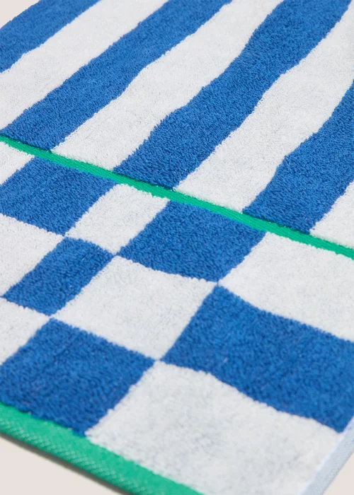 Blue Checkerboard Towel - Hand Towel Image 2